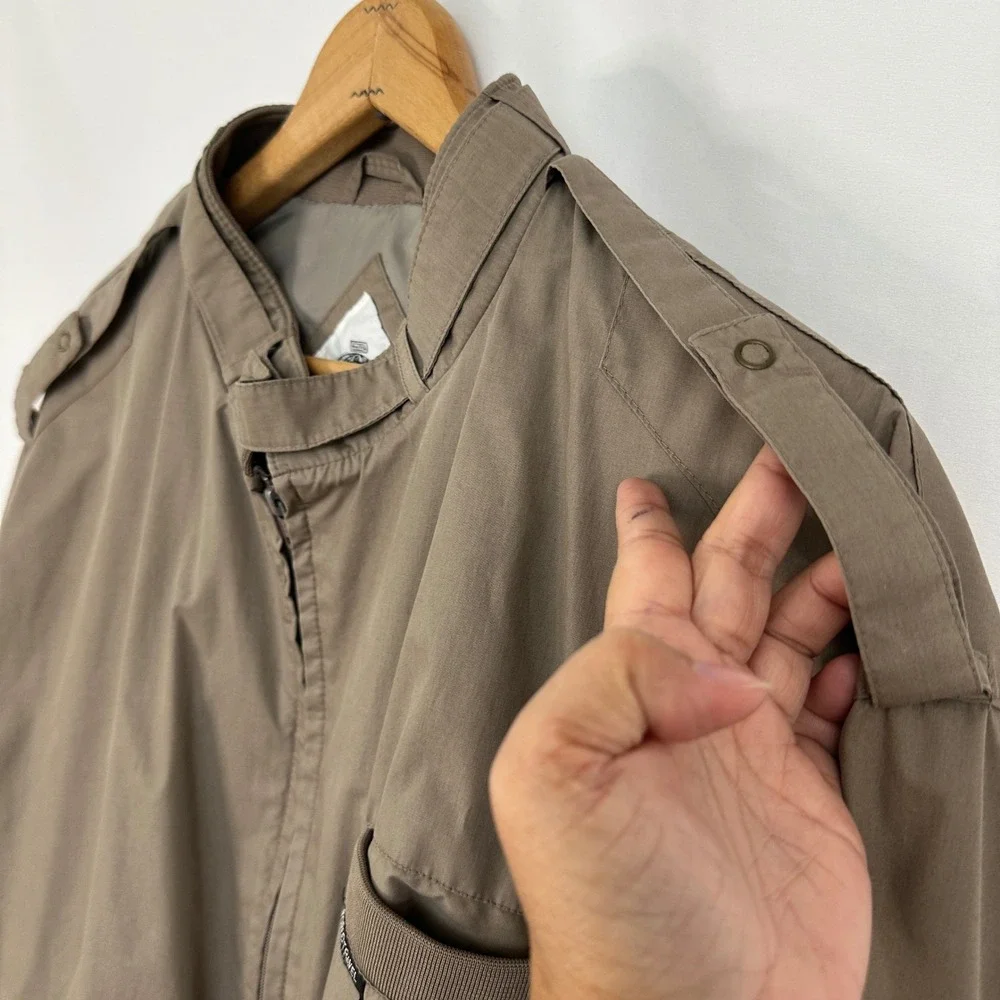 Vintage World Travel Club Jacket Men's 2XLT Bomber Full‎ Zip Lightweight Brown